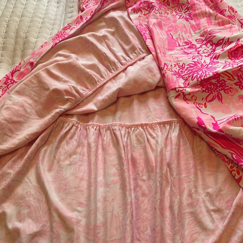 Lilly Pulitzer Pink Smocked Tie-Shoulder Sundress - Picture 4 of 4
